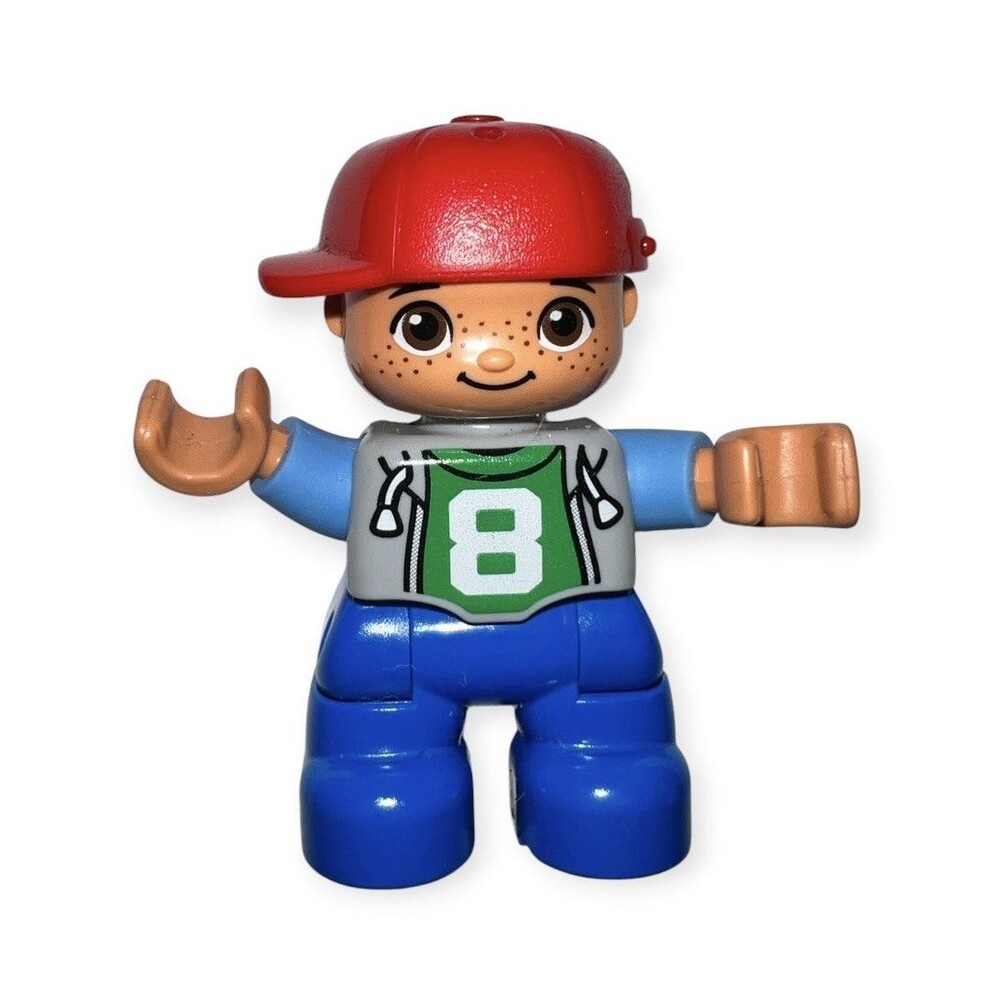 Lego Duplo Mini Figure 2” Boy Wearing Red Hat